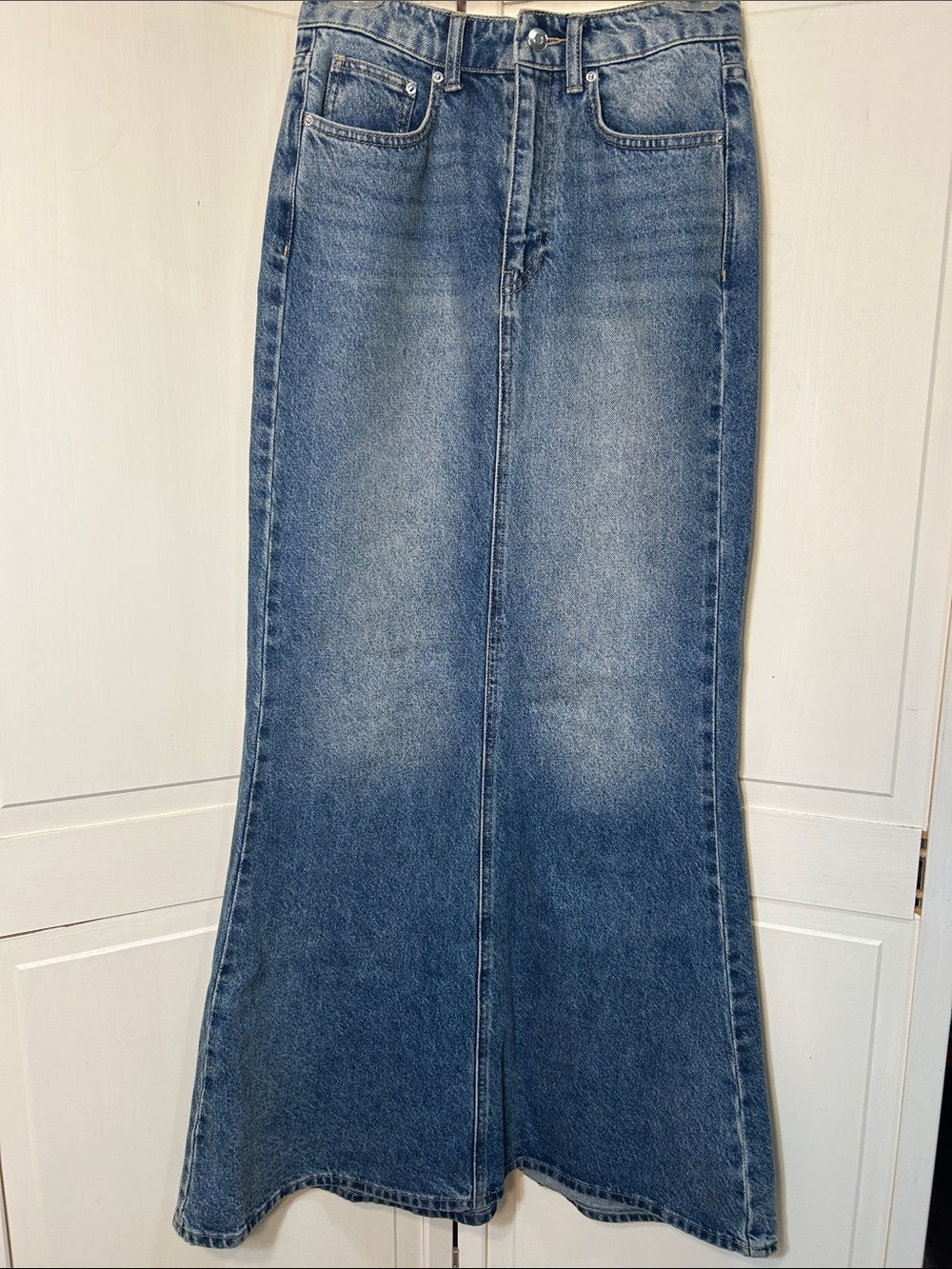 Denim Maxi Mermaid Skirt Size 4